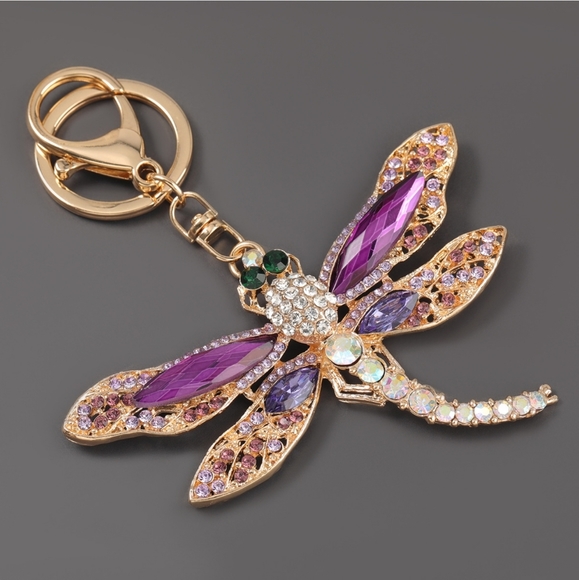 ‼️CLEARANCE PRICE FIRM‼️⭐PURPLE Dragonfly Keychain⭐ - Picture 2 of 4